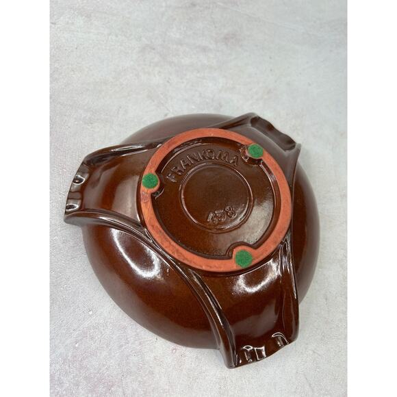 Vintage Frankoma Pottery Ashtray Red Brown Base 453 Chipped - Picture 7 of 11